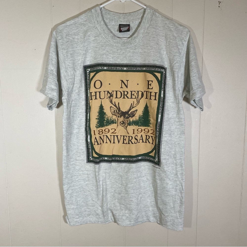 Vintage 1992 Adirondacks park t shirt deer nature single stitch size medium USA